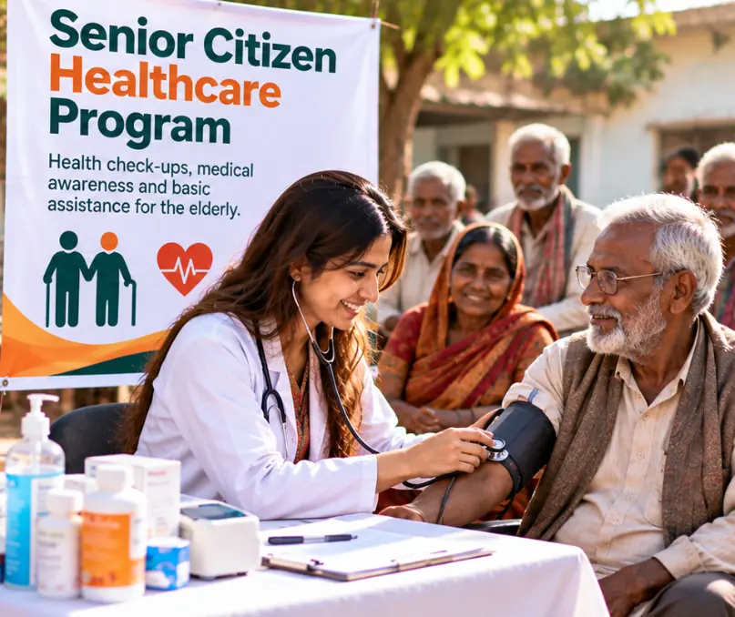 Senior citizen blood pressure check