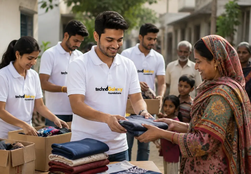 Clothes distributed to families