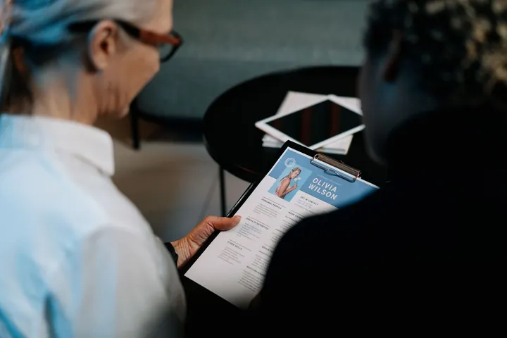 Reviewing a job application and resume