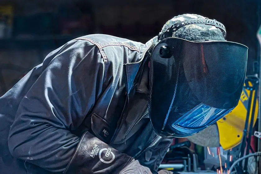 Welding with full safety gear